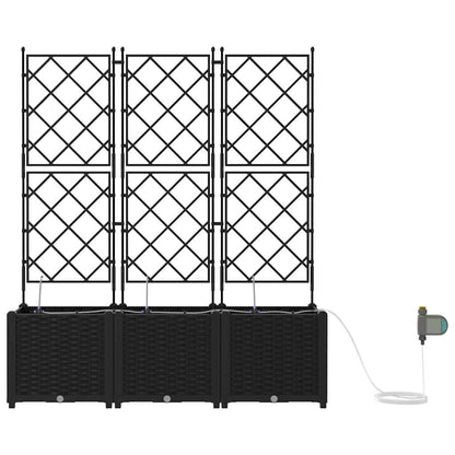 Gartenpflanzer Schwarz 120 x 40 x 142 cm Stahl