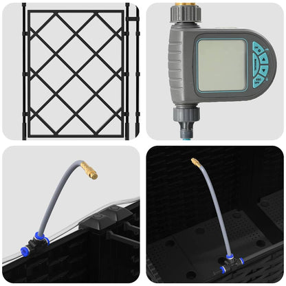 Gartenpflanzer Schwarz 80 x 80 x 142 cm Stahl