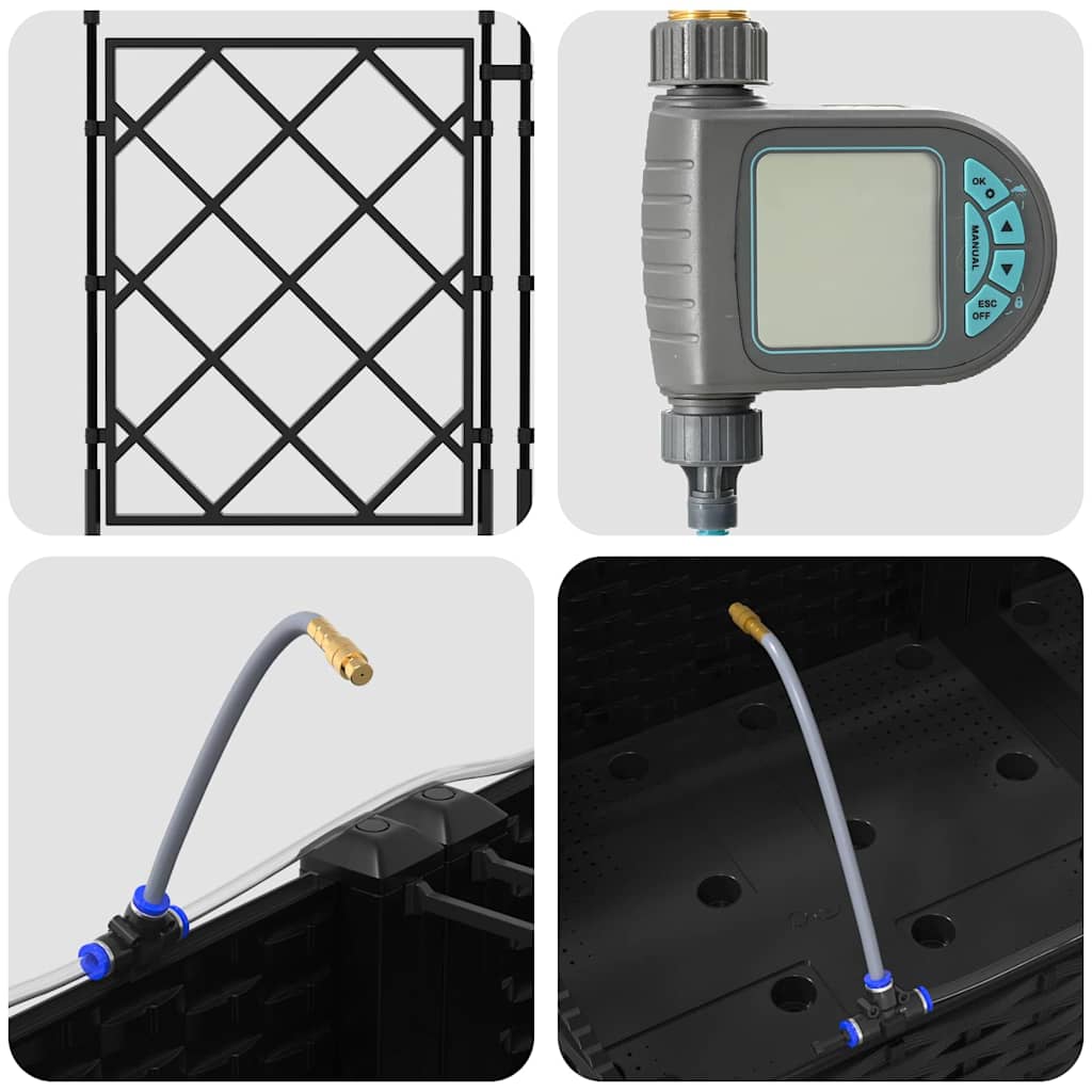 Gartenpflanzer Schwarz 120 x 120 x 126 cm Stahl