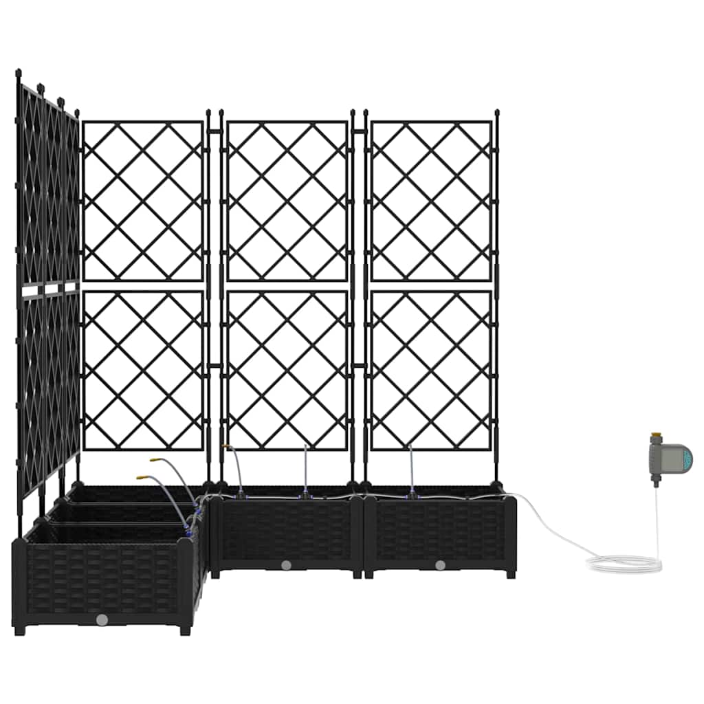 Gartenpflanzer Schwarz 120 x 120 x 126 cm Stahl