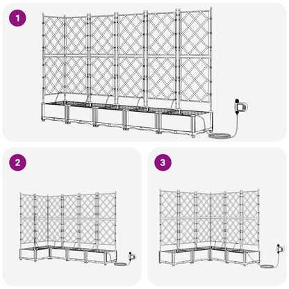 Gartenpflanzer Schwarz 120 x 120 x 126 cm Stahl