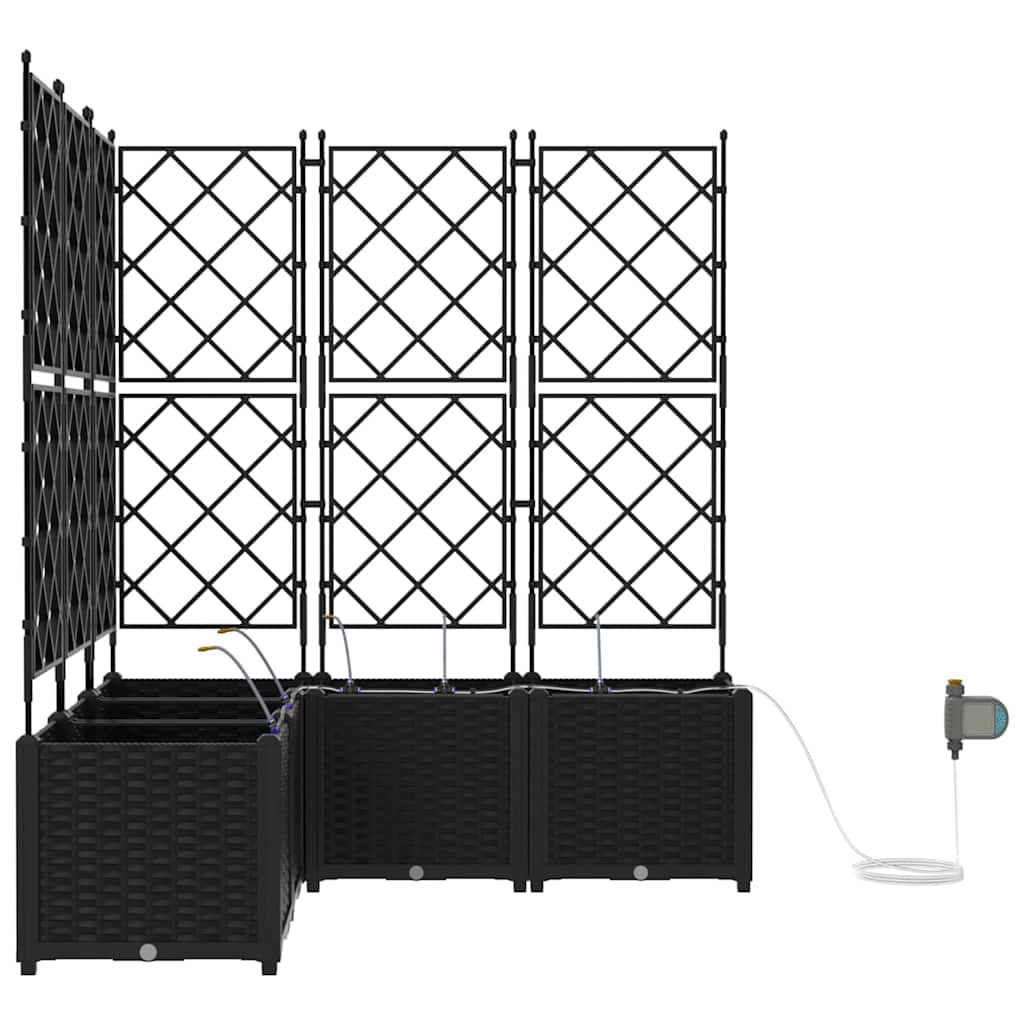 Gartenpflanzer Schwarz 120 x 120 x 142 cm Stahl