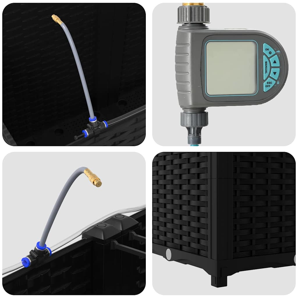 Gartenpflanzer Schwarz 160 x 40 x 52 cm Stahl