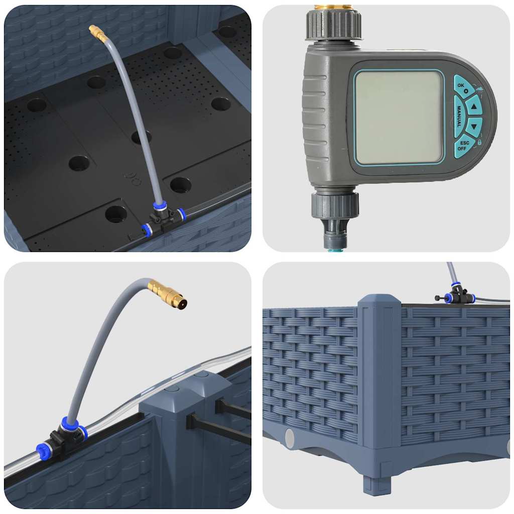 Gartenpflanzer Grau 160 x 40 x 22 cm Stahl