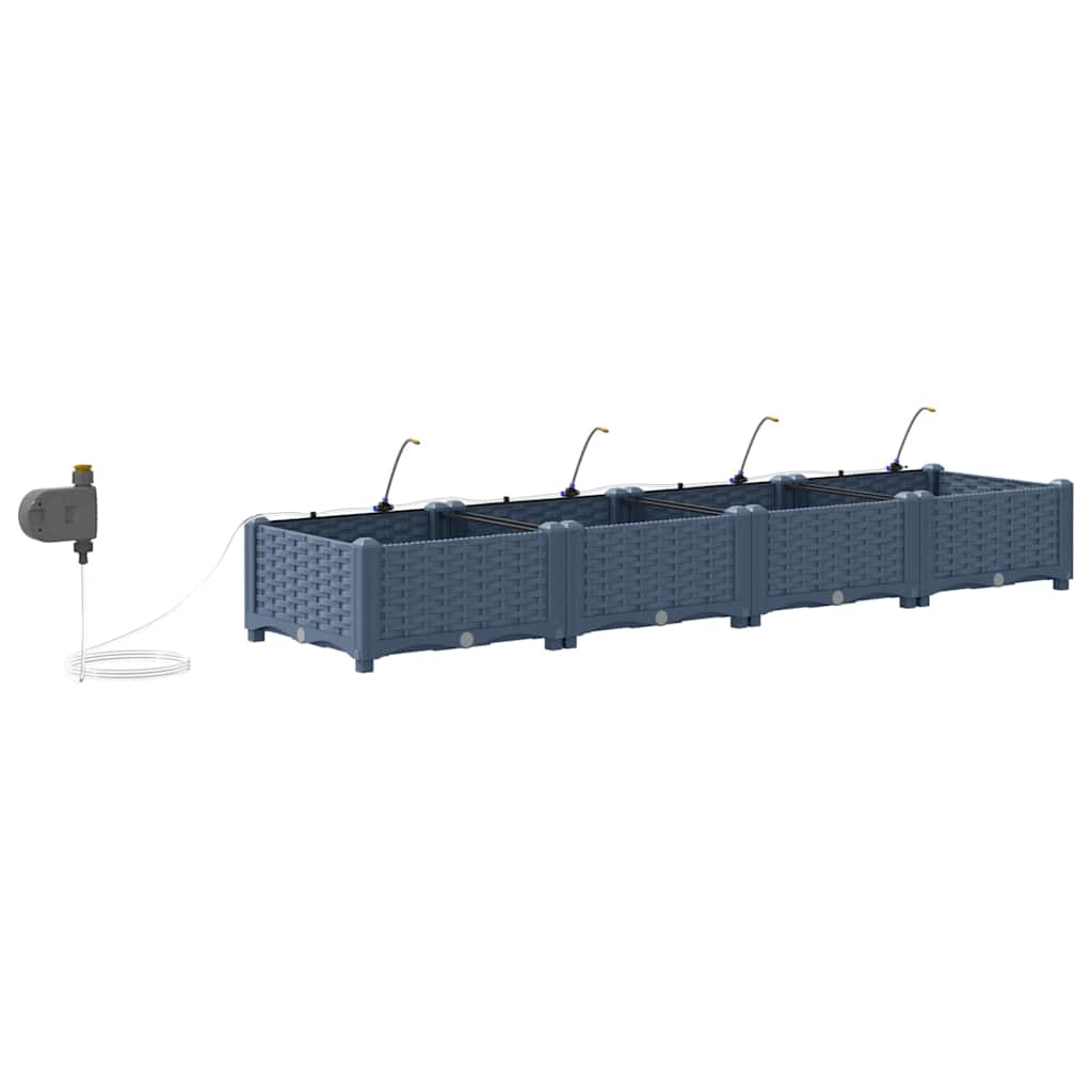 Gartenpflanzer Grau 160 x 40 x 22 cm Stahl