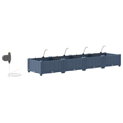 Gartenpflanzer Grau 160 x 40 x 22 cm Stahl