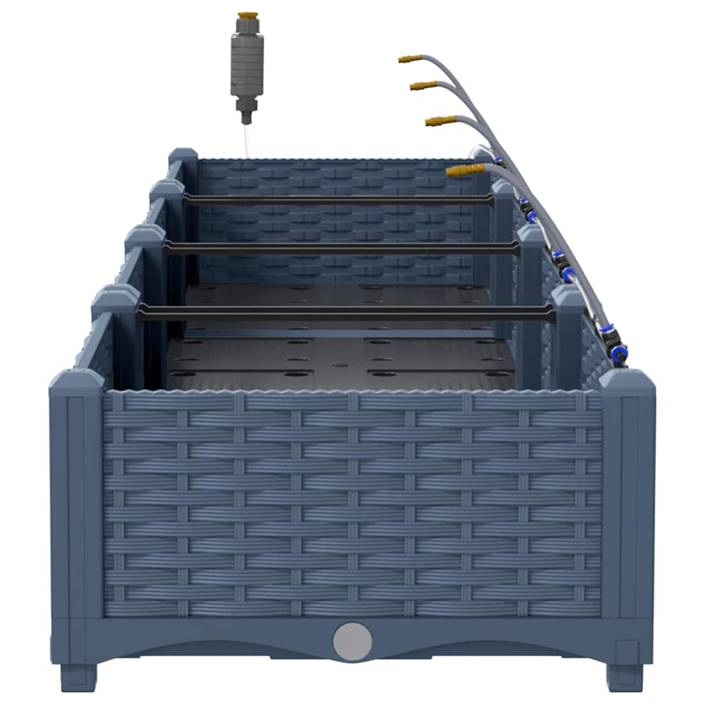 Gartenpflanzer Grau 160 x 40 x 22 cm Stahl