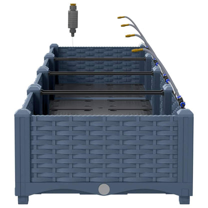 Gartenpflanzer Grau 160 x 40 x 22 cm Stahl