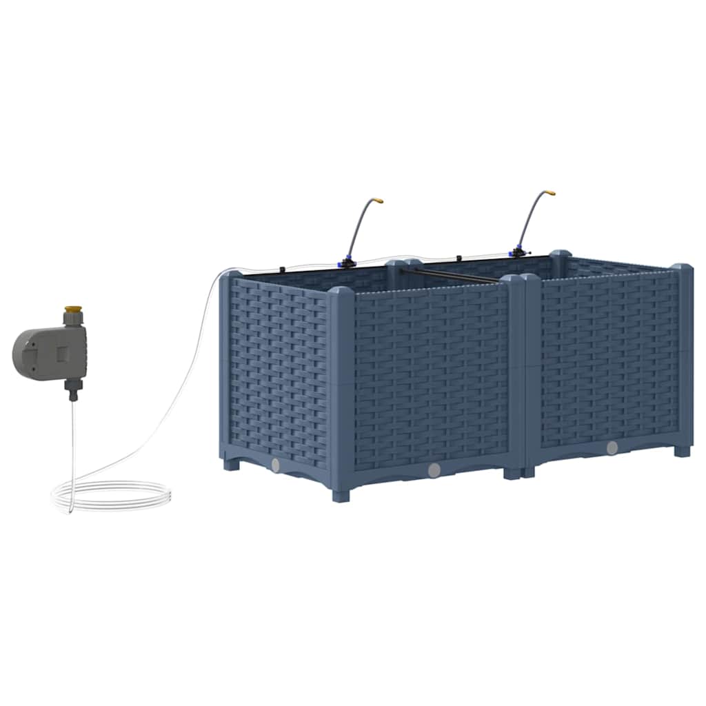 Gartenpflanzer Grau 80 x 40 x 37.5 cm Stahl