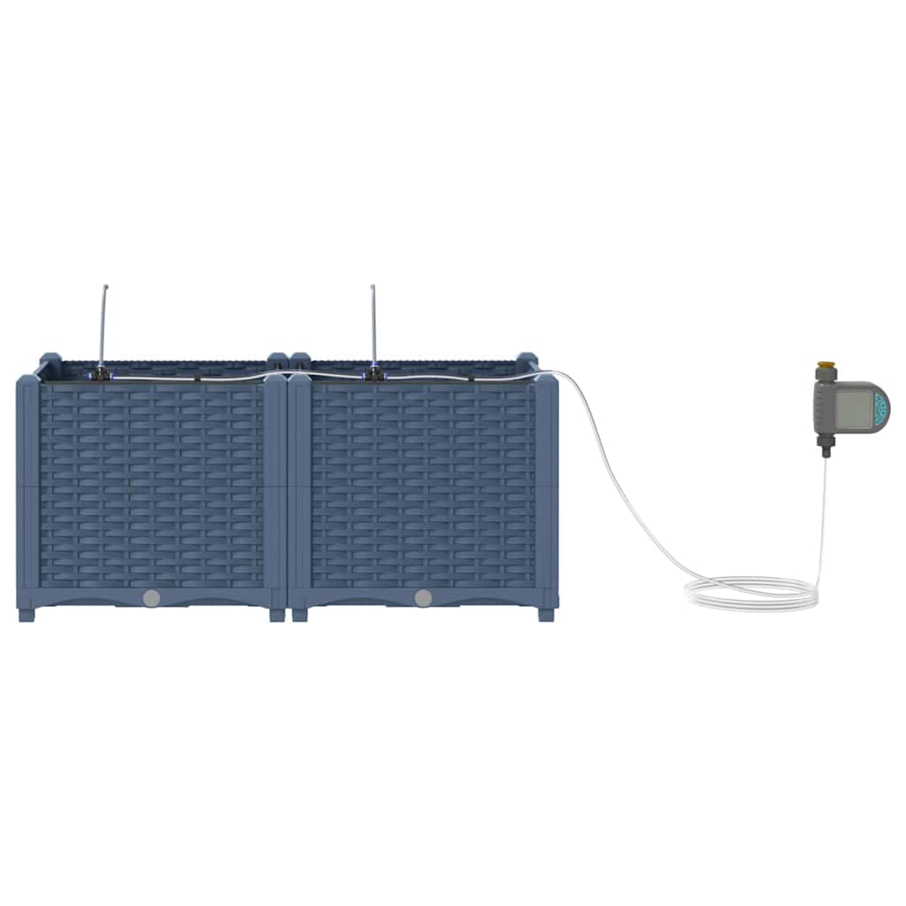 Gartenpflanzer Grau 80 x 40 x 37.5 cm Stahl