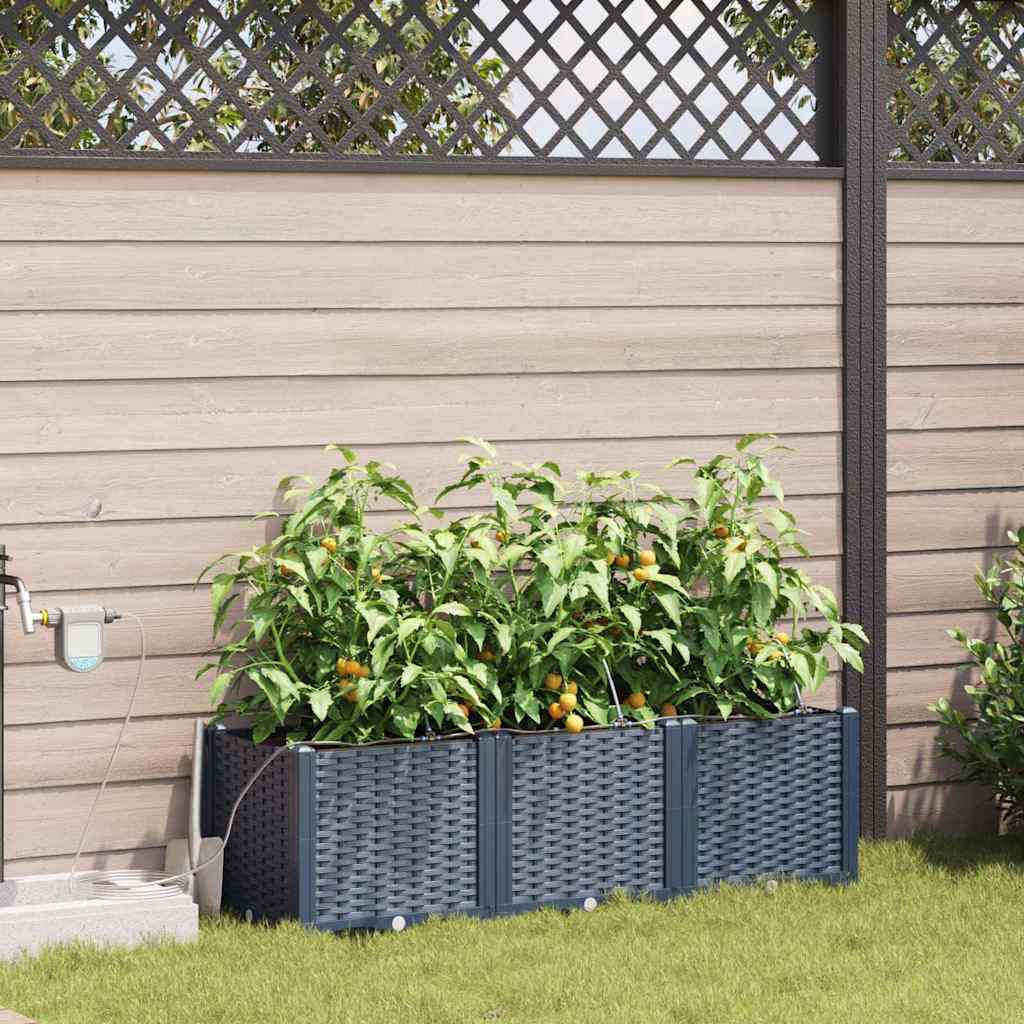 Gartenpflanzer Grau 120 x 40 x 37.5 cm Stahl