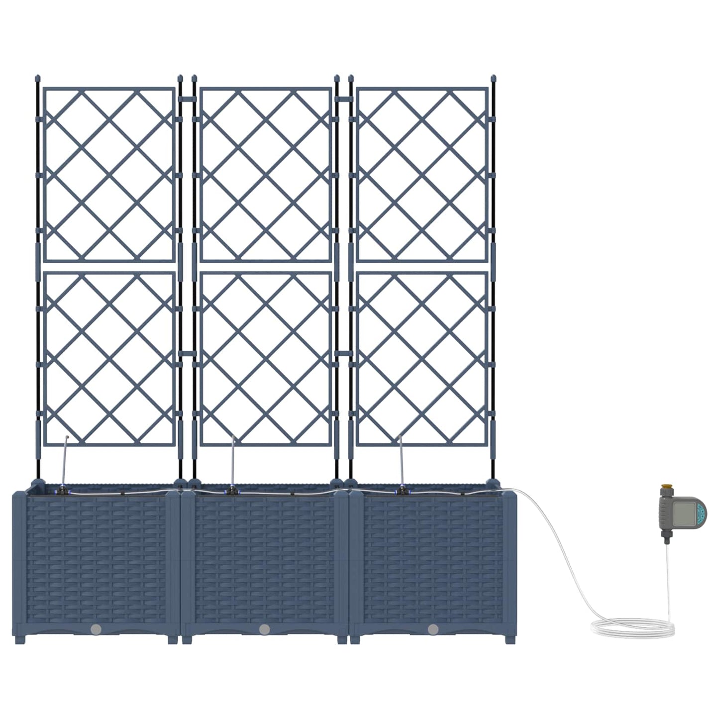 Gartenpflanzer Grau 160 x 40 x 37.5 cm Stahl