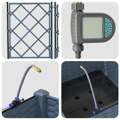 Gartenpflanzer Grau 40 x 40 x 126 cm Stahl