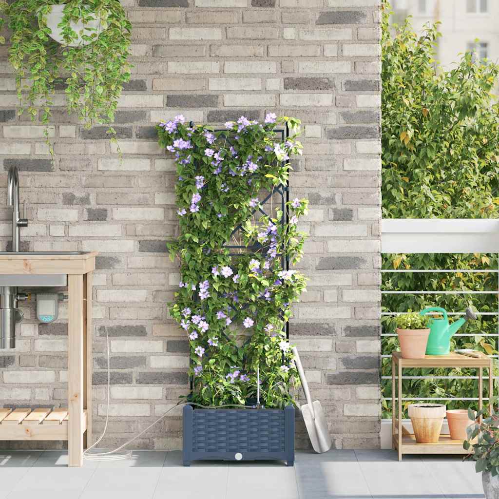 Gartenpflanzer Grau 40 x 40 x 126 cm Stahl