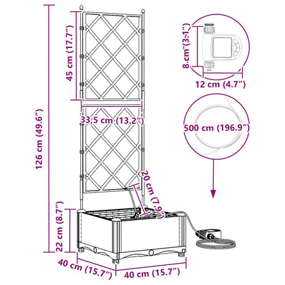 Gartenpflanzer Grau 40 x 40 x 126 cm Stahl