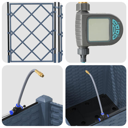 Gartenpflanzer Grau 40 x 40 x 142 cm Stahl