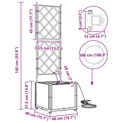Gartenpflanzer Grau 40 x 40 x 142 cm Stahl