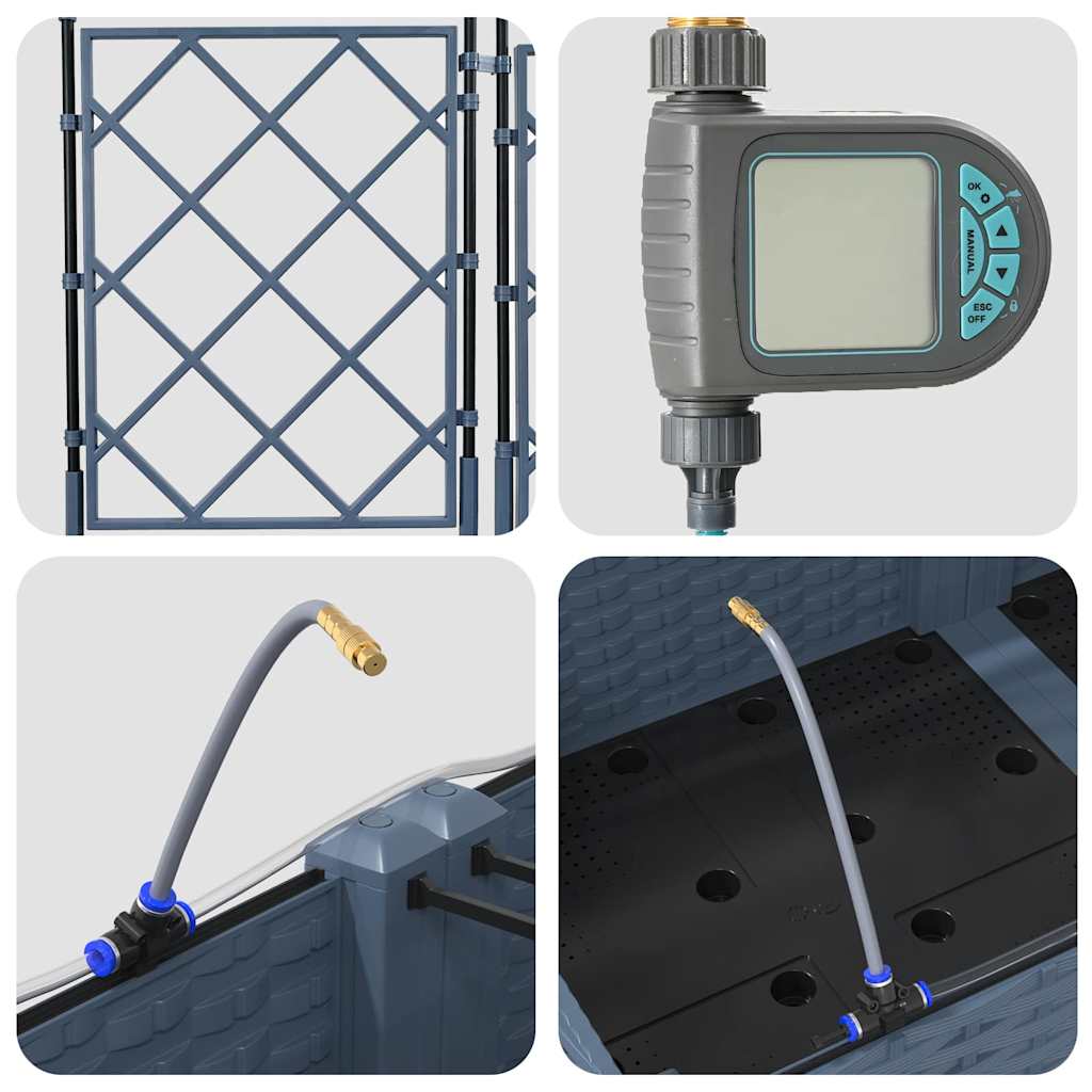 Gartenpflanzer Grau 80 x 40 x 126 cm Stahl