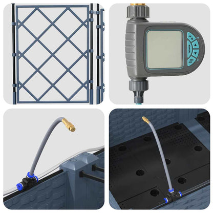 Gartenpflanzer Grau 80 x 40 x 126 cm Stahl