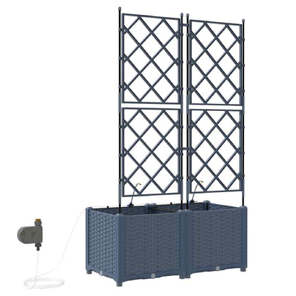 Gartenpflanzer Grau 80 x 40 x 142 cm Stahl