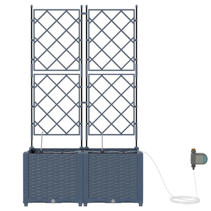 Gartenpflanzer Grau 80 x 40 x 142 cm Stahl