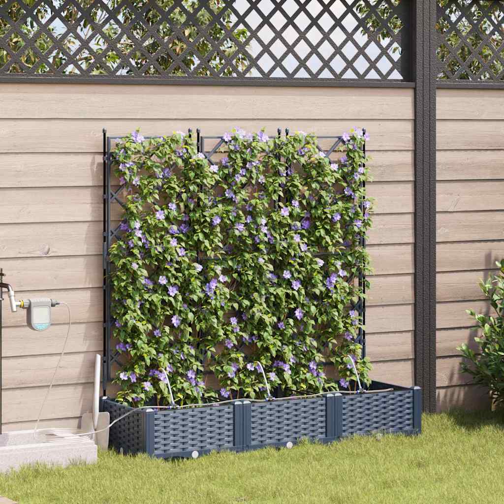 Gartenpflanzer Grau 120 x 40 x 126 cm Stahl