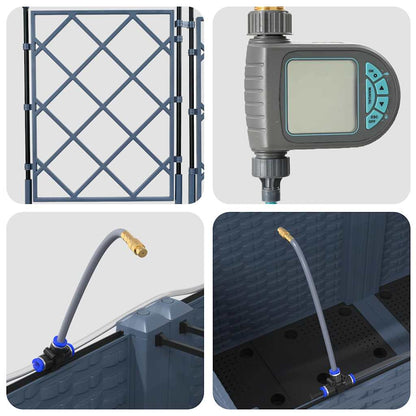 Gartenpflanzer Grau 80 x 80 x 142 cm Stahl