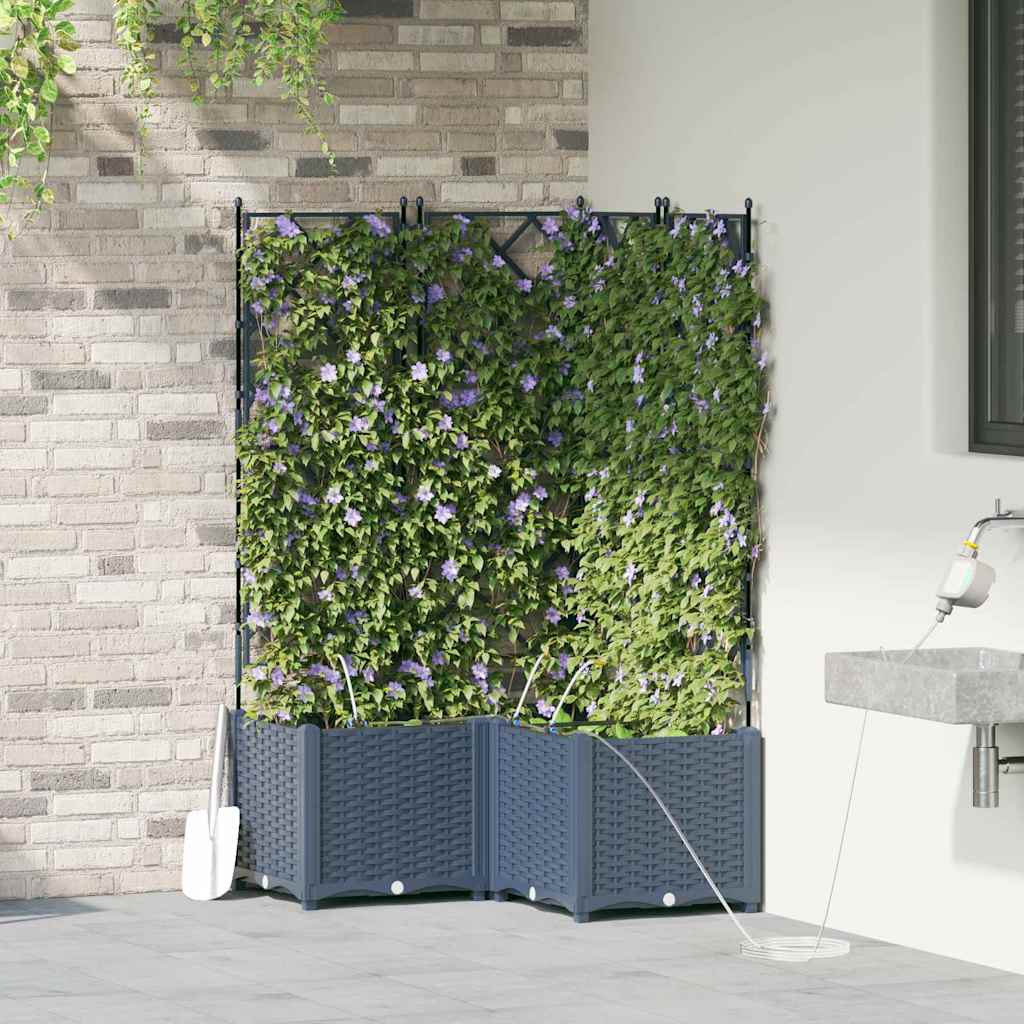 Gartenpflanzer Grau 80 x 80 x 142 cm Stahl