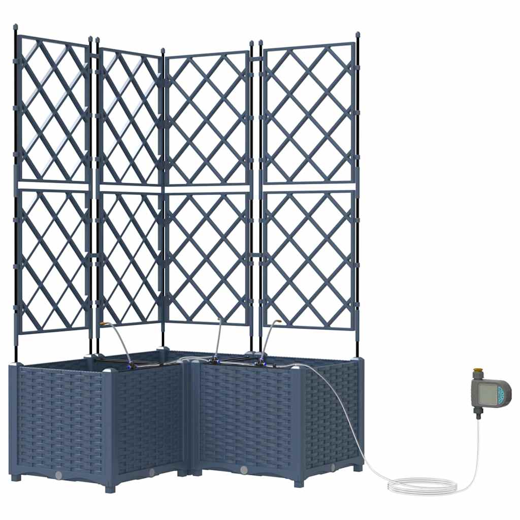 Gartenpflanzer Grau 80 x 80 x 142 cm Stahl