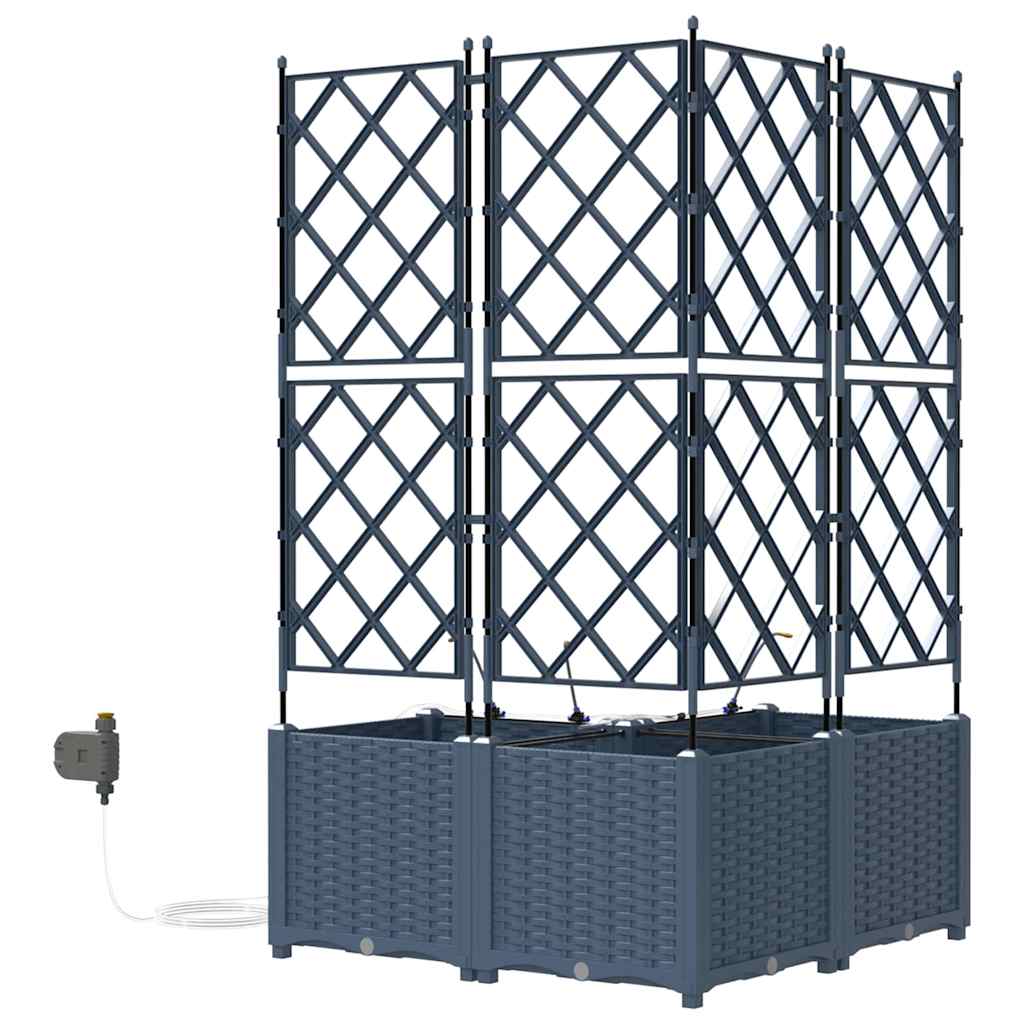 Gartenpflanzer Grau 80 x 80 x 142 cm Stahl