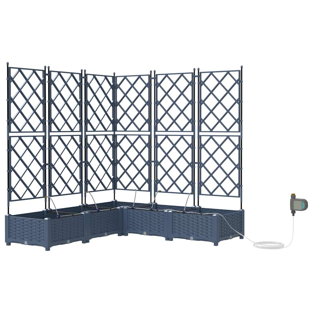 Gartenpflanzer Grau 120 x 120 x 126 cm Stahl