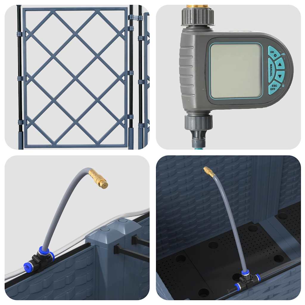 Gartenpflanzer Grau 120 x 120 x 142 cm Stahl