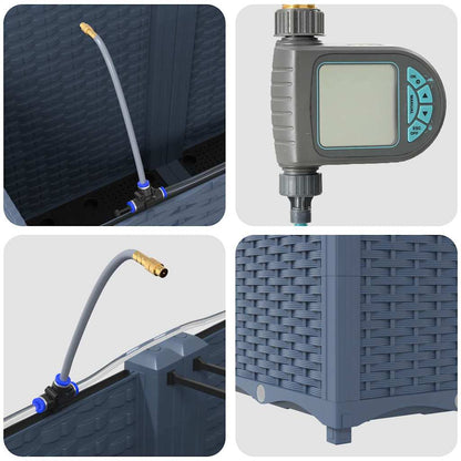 Gartenpflanzer Grau 160 x 40 x 52 cm Stahl