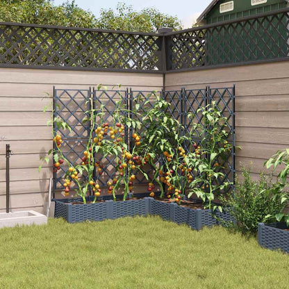 Gartenpflanzer mit Gitter 5 pcs Hellgrau 120 x 120 x 125,5 cm