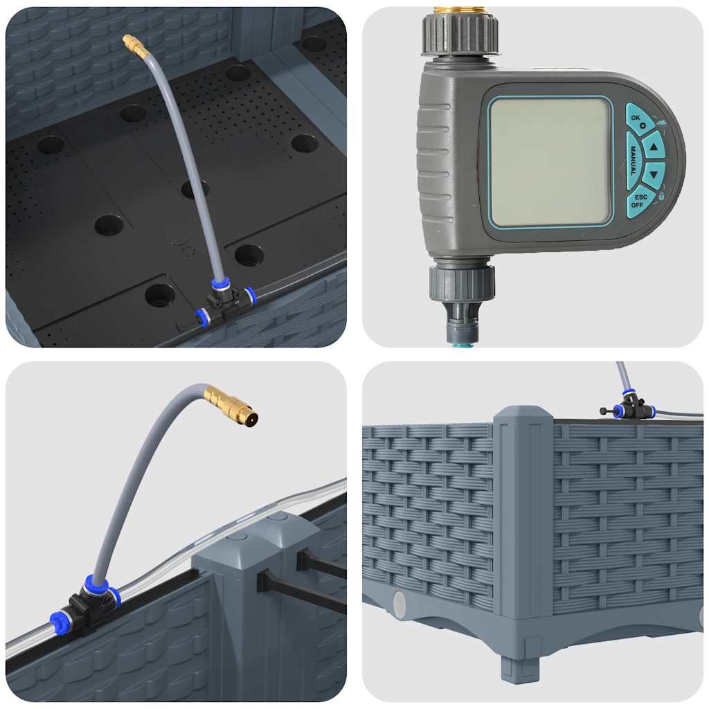 Gartenpflanzer Hellgrau 160 x 40 x 22 cm Stahl