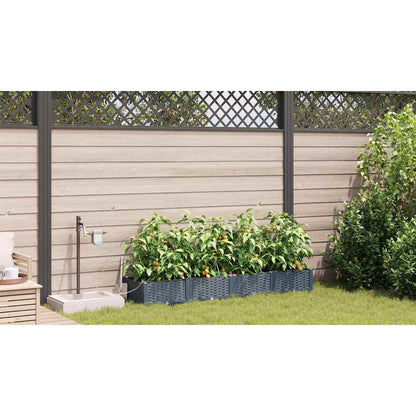 Gartenpflanzer Hellgrau 160 x 40 x 22 cm Stahl