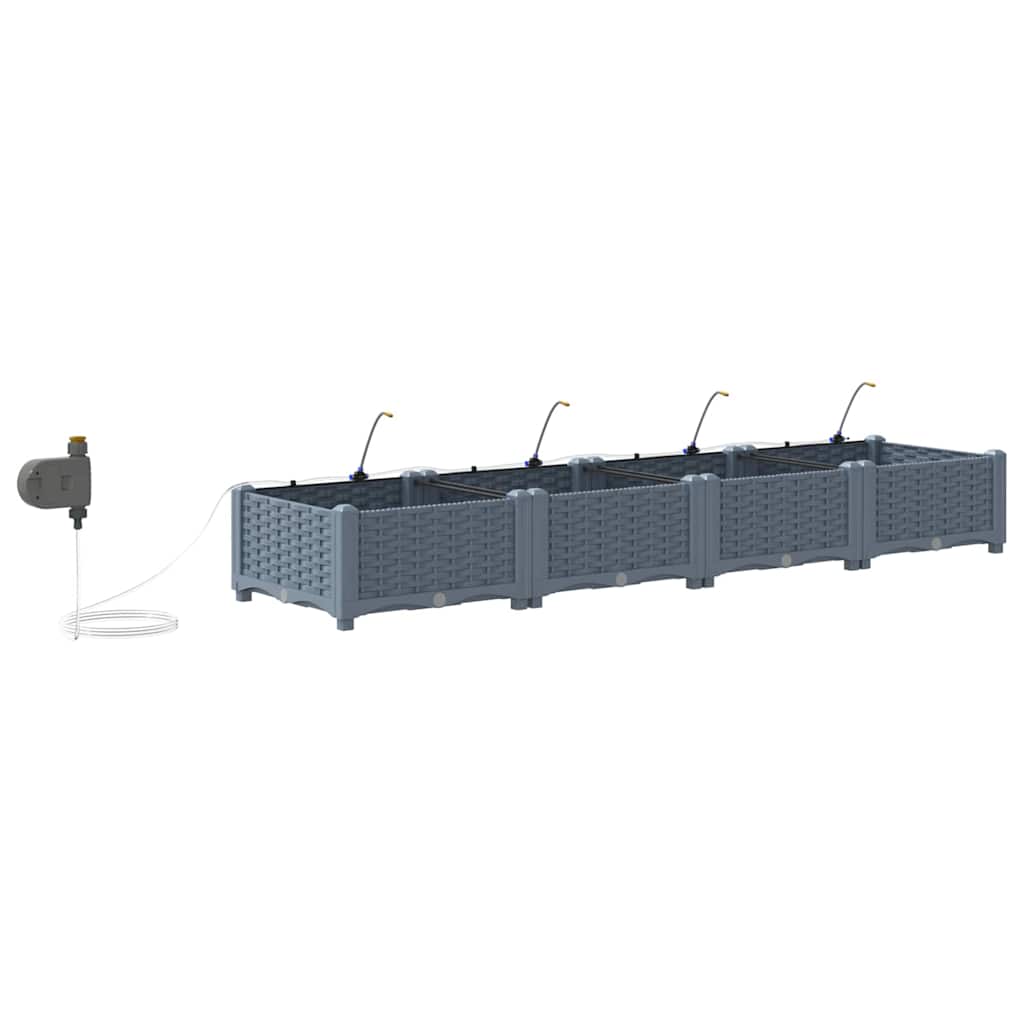 Gartenpflanzer Hellgrau 160 x 40 x 22 cm Stahl