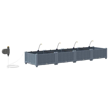 Gartenpflanzer Hellgrau 160 x 40 x 22 cm Stahl