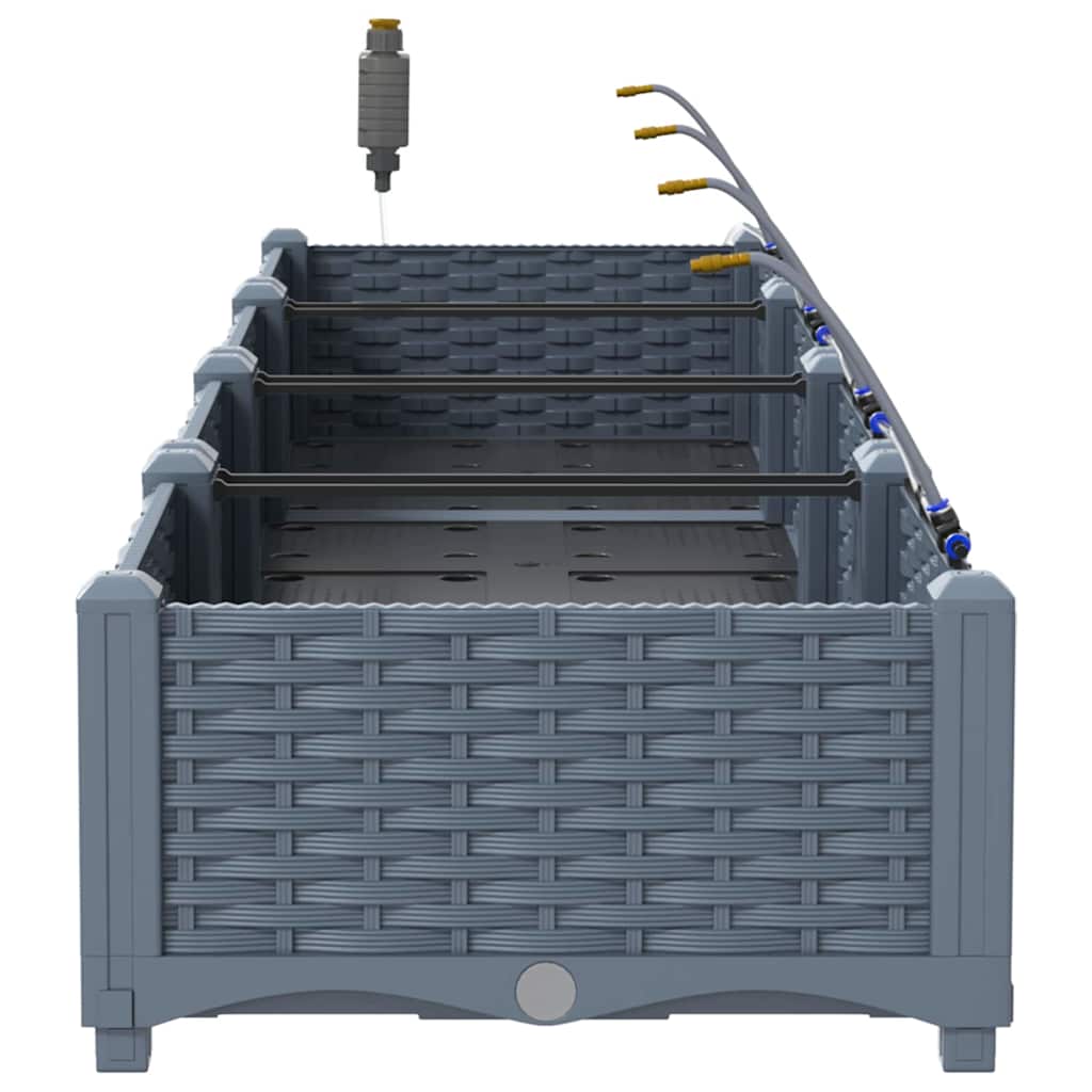 Gartenpflanzer Hellgrau 160 x 40 x 22 cm Stahl