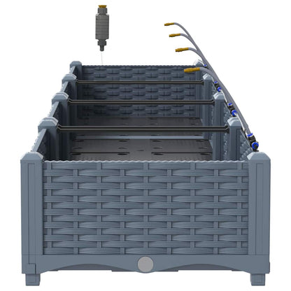 Gartenpflanzer Hellgrau 160 x 40 x 22 cm Stahl