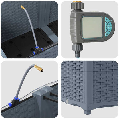 Gartenpflanzer Hellgrau 80 x 40 x 37.5 cm Stahl