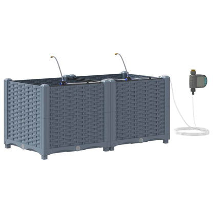 Gartenpflanzer Hellgrau 80 x 40 x 37.5 cm Stahl