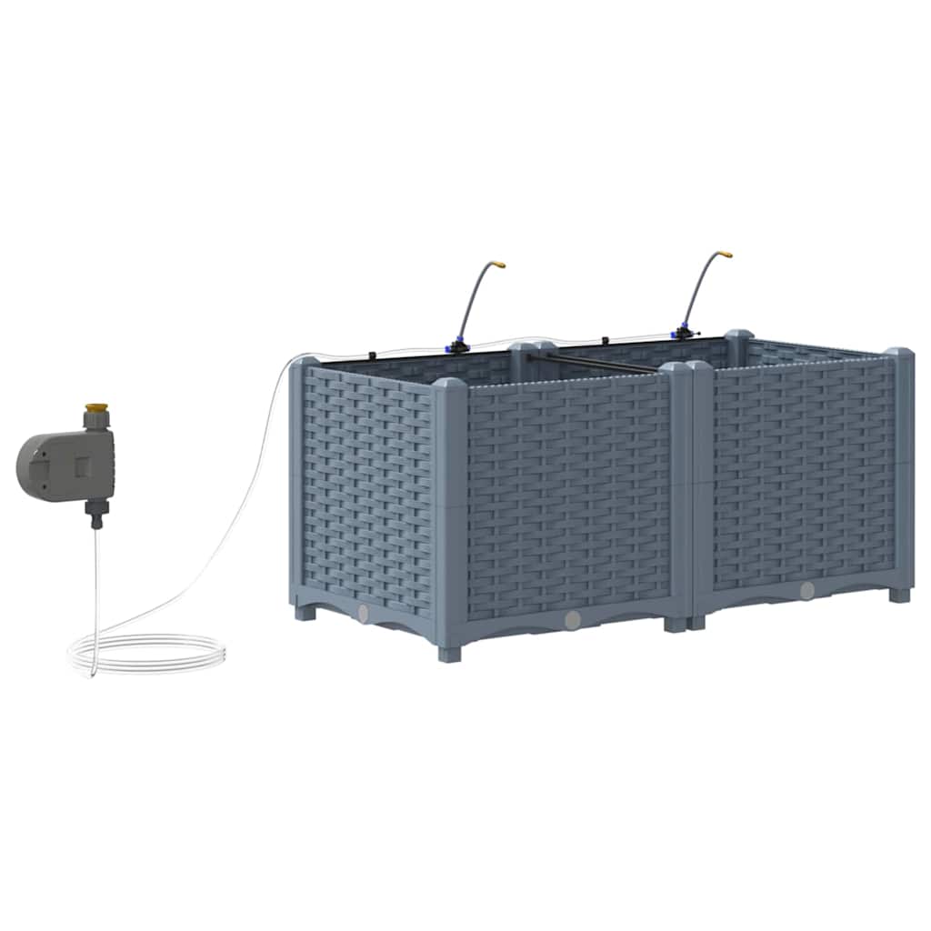 Gartenpflanzer Hellgrau 80 x 40 x 37.5 cm Stahl