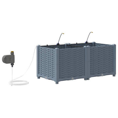 Gartenpflanzer Hellgrau 80 x 40 x 37.5 cm Stahl