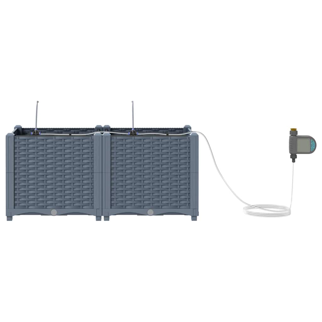 Gartenpflanzer Hellgrau 80 x 40 x 37.5 cm Stahl