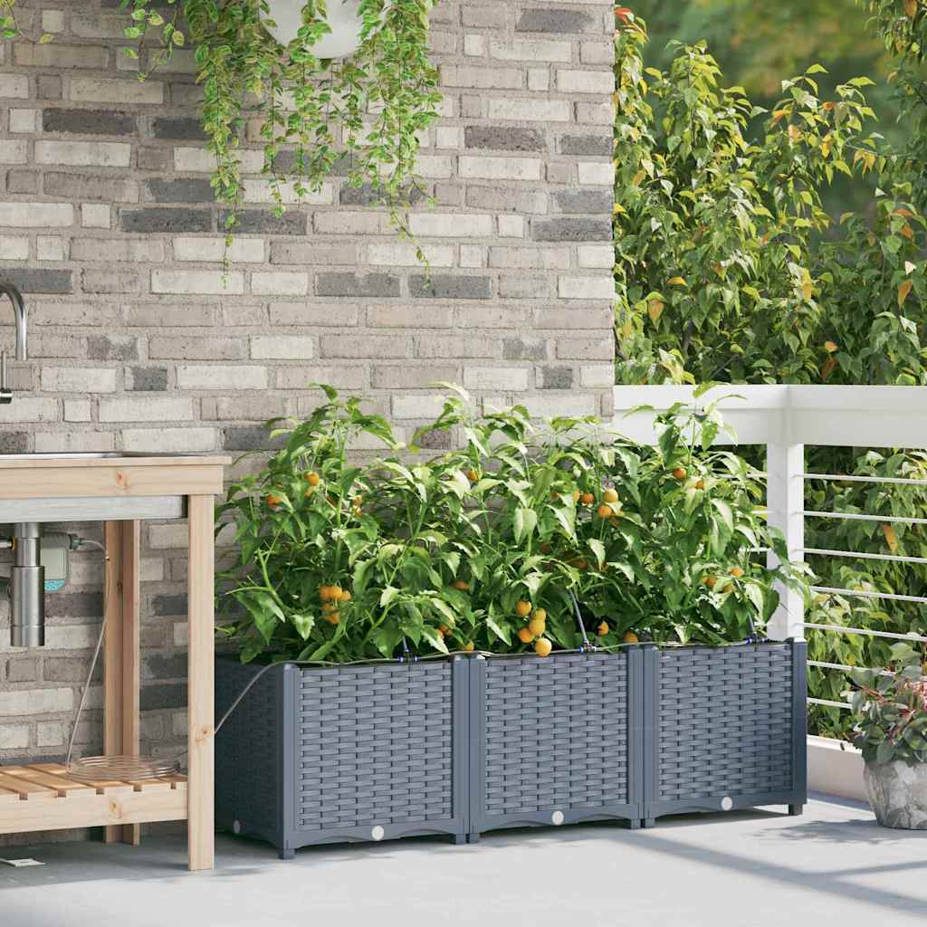 Gartenpflanzer Hellgrau 120 x 40 x 37.5 cm Stahl