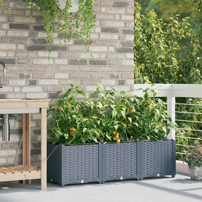 Gartenpflanzer Hellgrau 120 x 40 x 37.5 cm Stahl