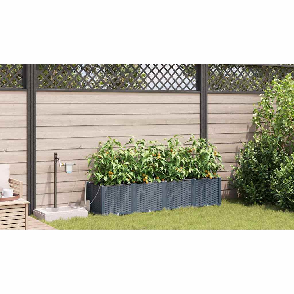 Gartenpflanzer Hellgrau 160 x 40 x 37.5 cm Stahl