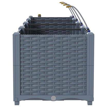 Gartenpflanzer Hellgrau 160 x 40 x 37.5 cm Stahl