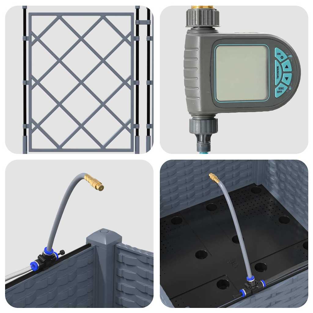 Gartenpflanzer Hellgrau 40 x 40 x 126 cm Stahl